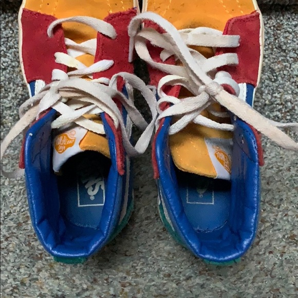 Vans Sk8-Hi colorblock suede multicolor size 2.5 - Picture 5 of 7